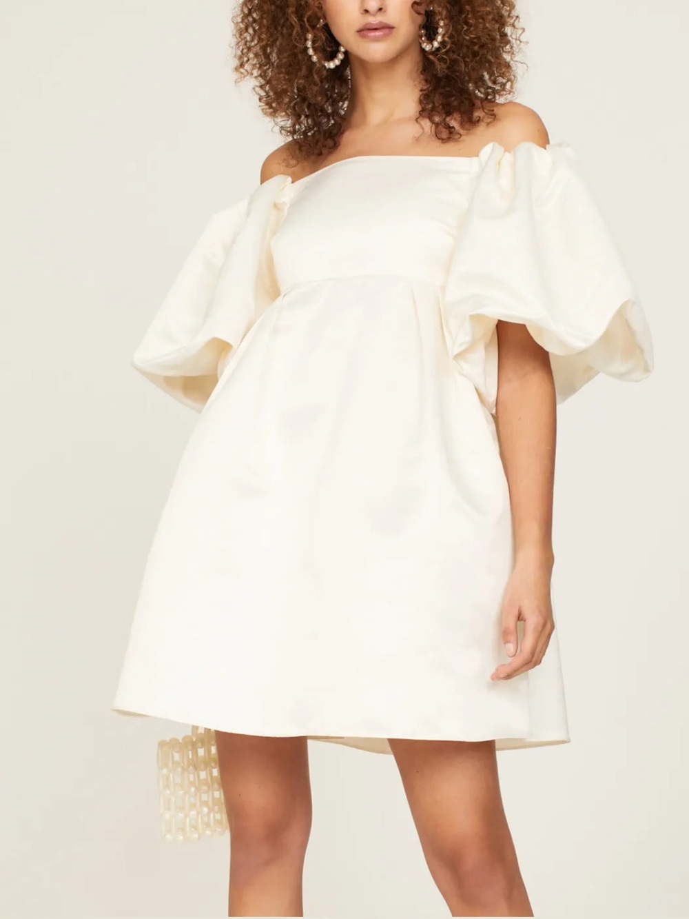 PETER SOM X Rent The Runway White Satin Mini Dress
